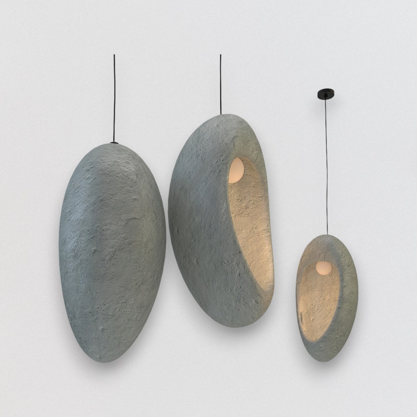 Beton Görünümlü Üçlü Aydınlatma No:2 | Modern ve Doğal Tasarım