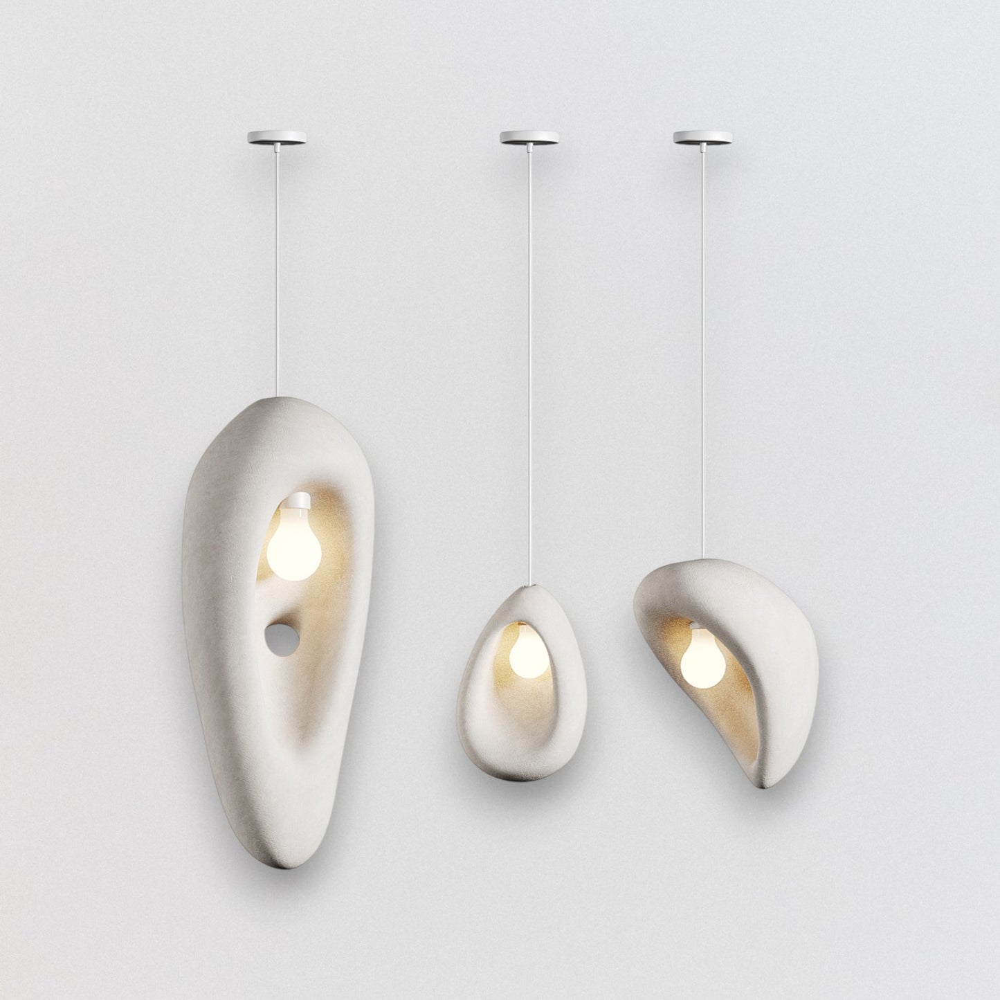 Beton Görünümlü Üçlü Aydınlatma No:1 | Modern ve Doğal Tasarım